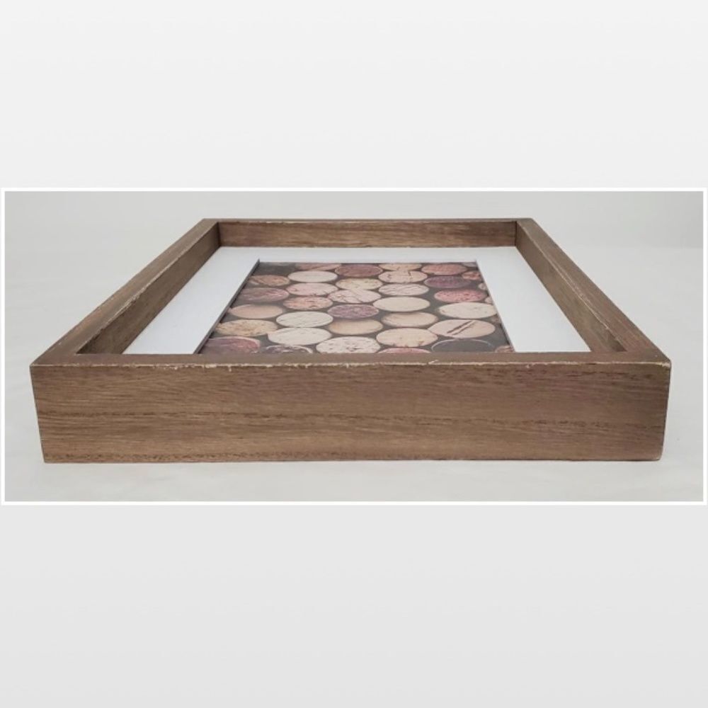 New Room & Retreat Wall Art Wine Corks Wood Framed Brown Picture Box Sign Décor - Picture 8 of 14